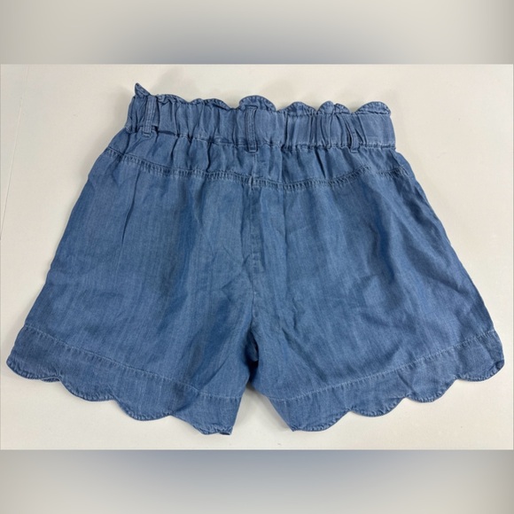 NWT Cato Scalloped Hem Blue Lyocell Shorts Women's Size 6 Elastic Waist - Picture 4 of 7